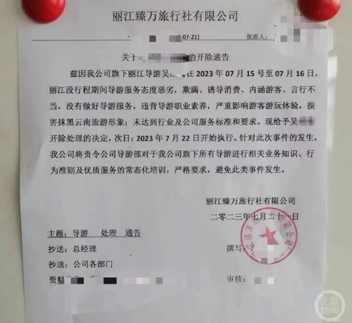 女導(dǎo)游推廣土特產(chǎn)遭開除引爭議，麗江文旅局介入調(diào)查市場規(guī)范問題